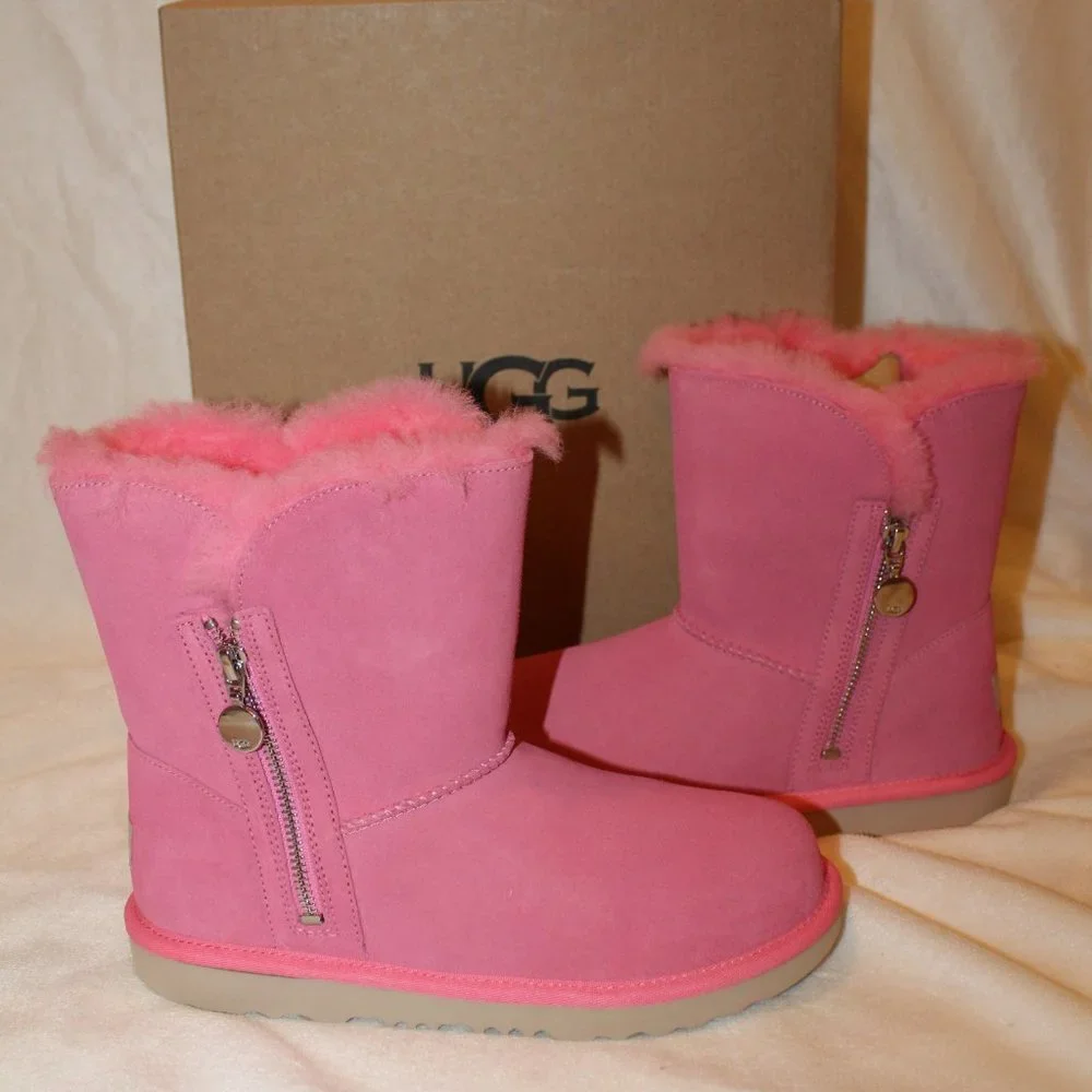 NIB UGG YOUTH 4 5 6 WOMEN'S 6 7 8 WATER RESISTANT‎ BAILEY ZIP SHORT SUEDE BOOTS